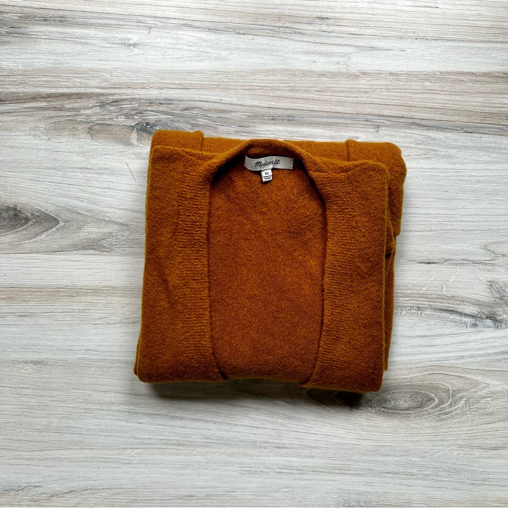 Madewell Kent cardigan, mustard yellow